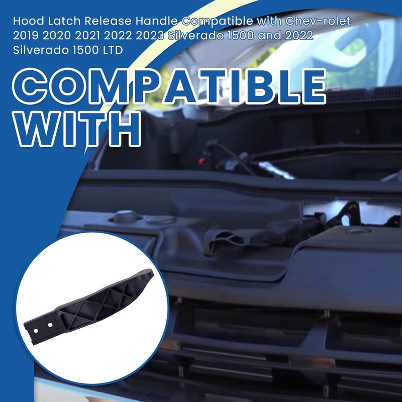 Ciuouient 84129825 Black Hood Latch Release Handle Compatible with Chev-rolet 2019 2020 2021 2022 2023 Silverado 1500 and 2022 Silverado 1500 LTD - Image 2